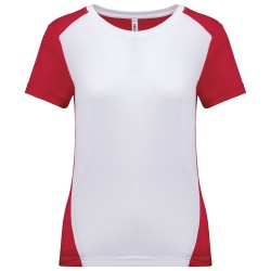 T-shirt de sport écoresponsable bicolore femme