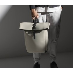 MATTE PU ROLL-TOP BACKPACK