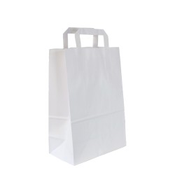 Sac papier blanc anses plates