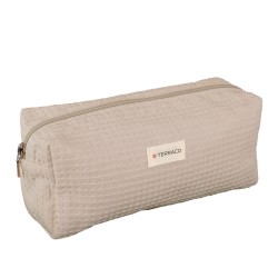 Trousse rectangulaire en coton nid d'abeille