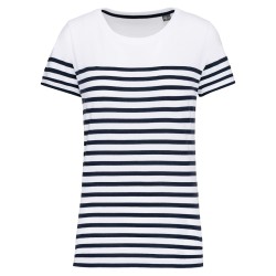 T-shirt marin col rond Bio femme